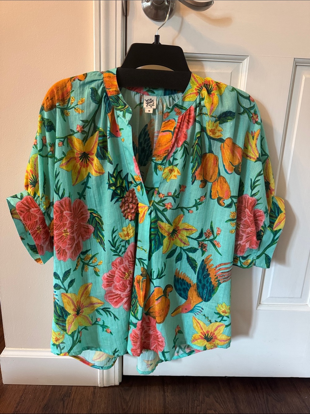 New Ivy Jane Floral Popover Top M $122